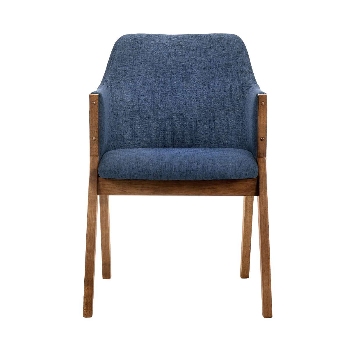 Renzo Blue Fabric and Walnut Wood Dining Side Chairs - Set of 2 By Armen Living | Side Chairs |  Modishstore  - 7