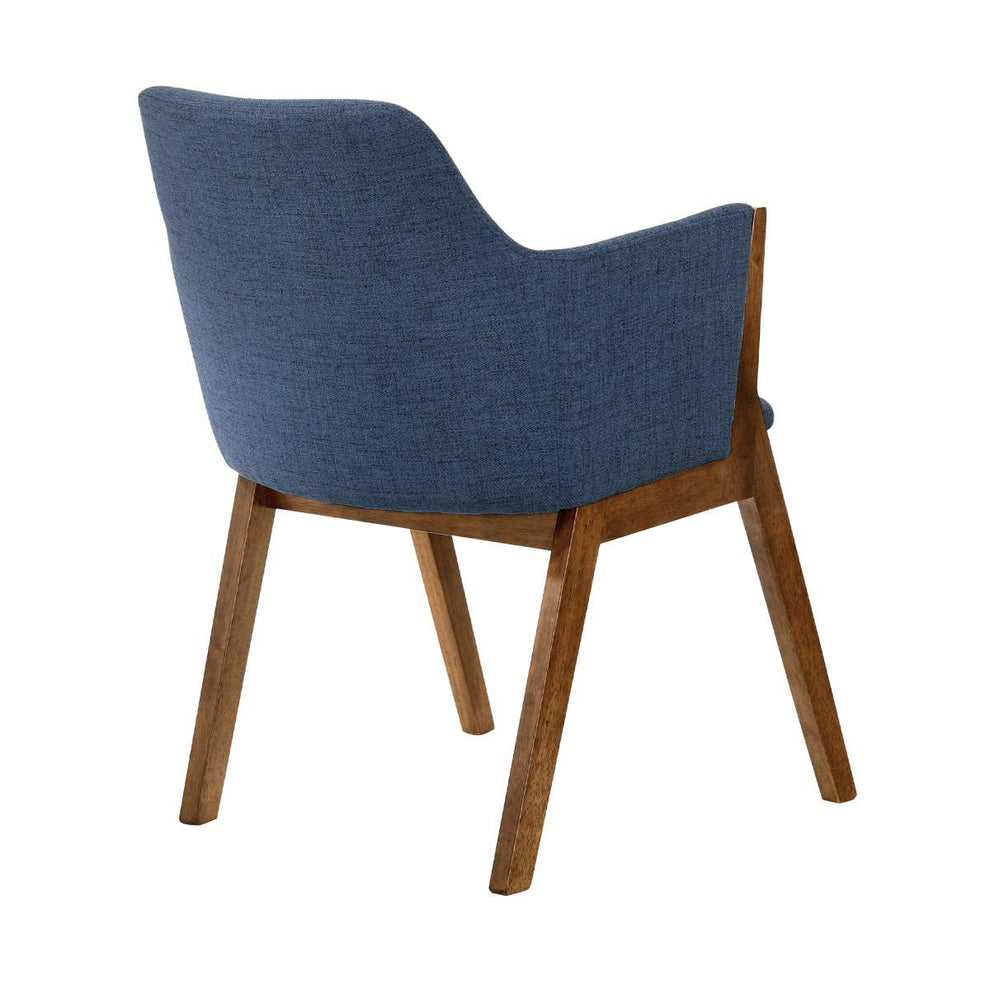 Renzo Blue Fabric and Walnut Wood Dining Side Chairs - Set of 2 By Armen Living | Side Chairs |  Modishstore  - 8