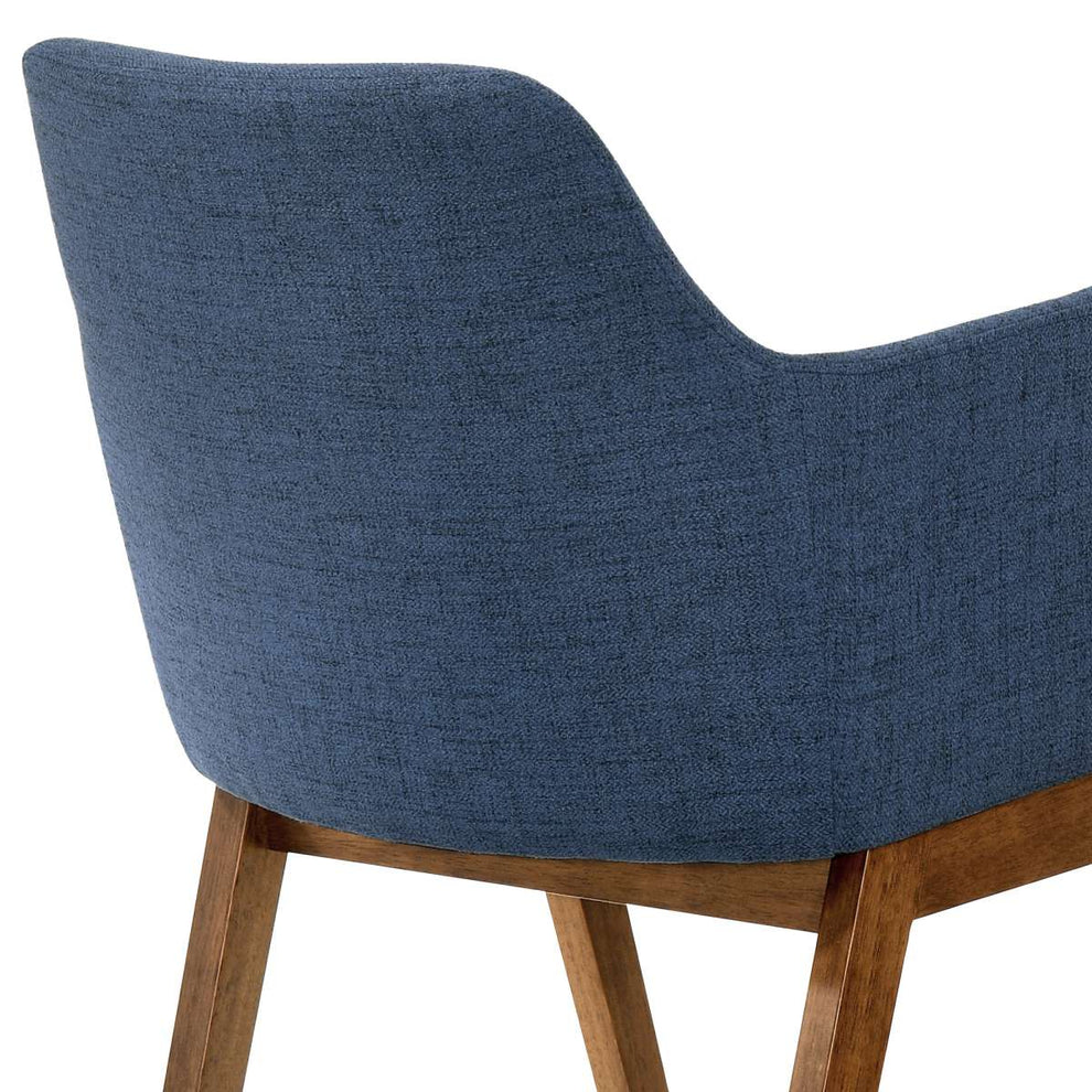 Renzo Blue Fabric and Walnut Wood Dining Side Chairs - Set of 2 By Armen Living | Side Chairs |  Modishstore  - 4