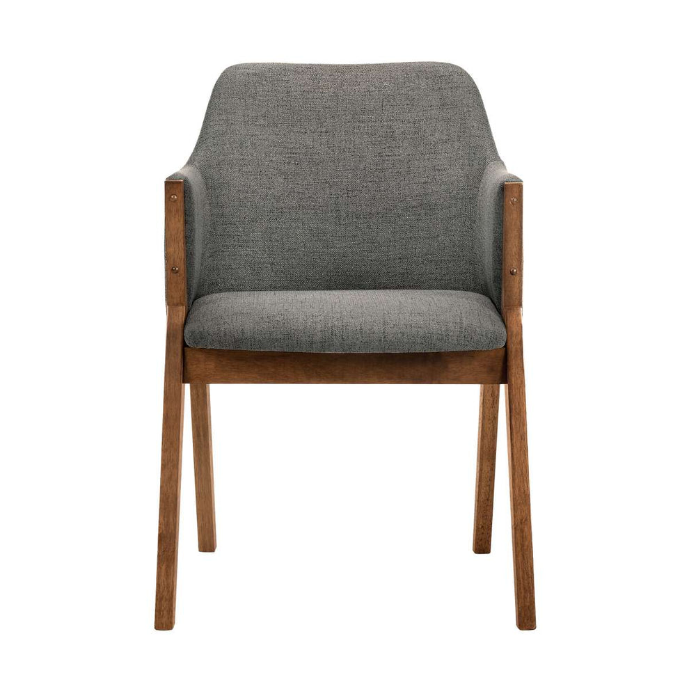 Renzo Charcoal Fabric and Walnut Wood Dining Side Chairs - Set of 2 By Armen Living | Side Chairs |  Modishstore  - 4