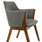 Renzo Charcoal Fabric and Walnut Wood Dining Side Chairs - Set of 2 By Armen Living | Side Chairs |  Modishstore  - 6