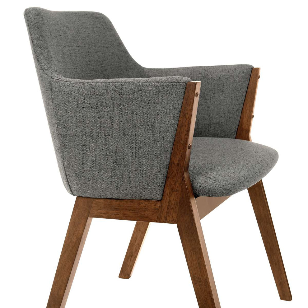 Renzo Charcoal Fabric and Walnut Wood Dining Side Chairs - Set of 2 By Armen Living | Side Chairs |  Modishstore  - 6