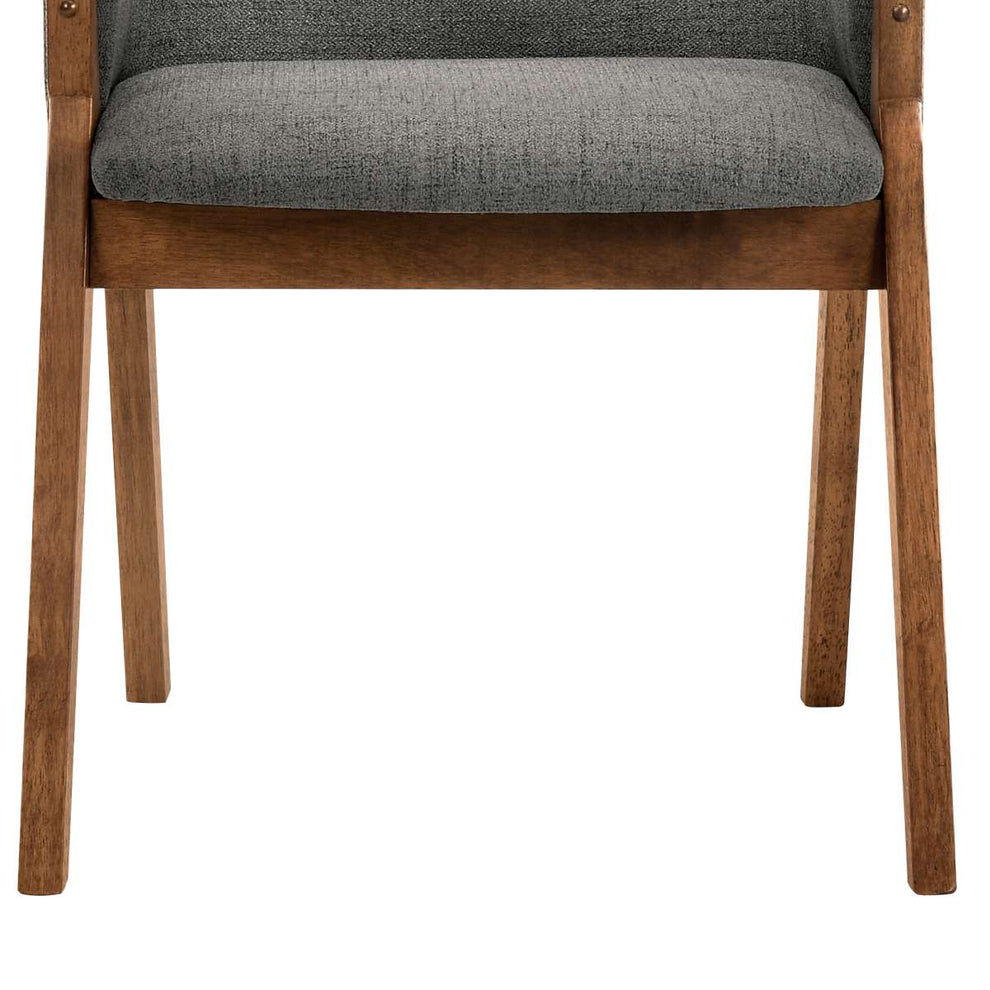 Renzo Charcoal Fabric and Walnut Wood Dining Side Chairs - Set of 2 By Armen Living | Side Chairs |  Modishstore  - 8