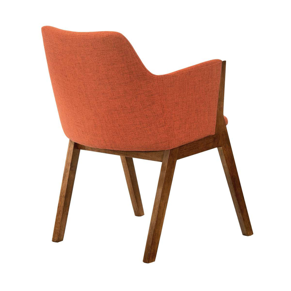 Renzo Orange Fabric and Walnut Wood Dining Side Chairs - Set of 2 By Armen Living | Side Chairs |  Modishstore  - 5