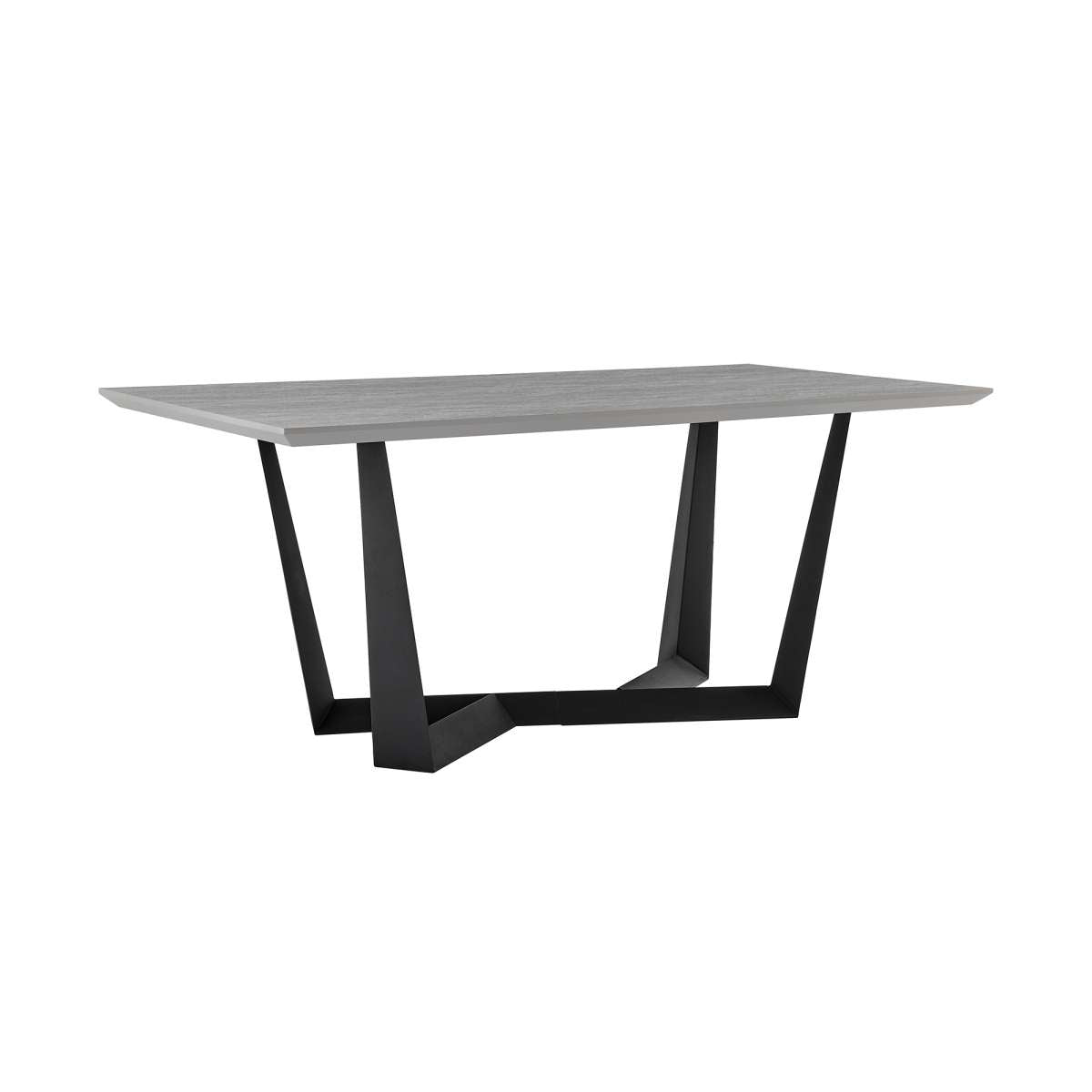 Radford Light Gray Rectangular Dining Table with Black Finish By Armen Living | Dining Tables | Modishstore - 3