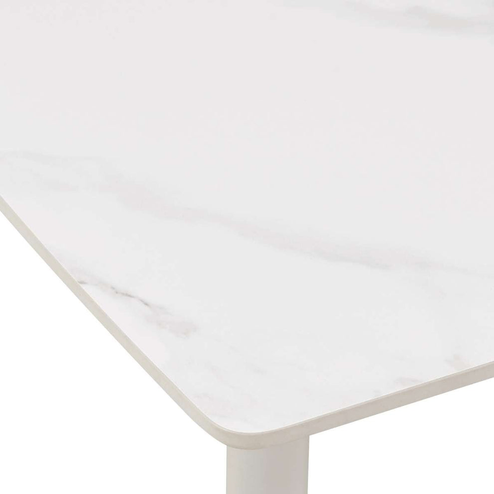Rhodes Outdoor Patio Rectangular Coffee Table in Snowy Sintered Stone and Porcelain Finish By Armen Living | Outdoor Tables | Modishstore - 5