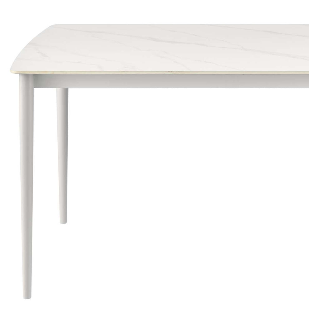 Rhodes Outdoor Patio Rectangular Dining Table in Snowy Sintered Stone and Porcelain Finish By Armen Living | Outdoor Tables | Modishstore - 4