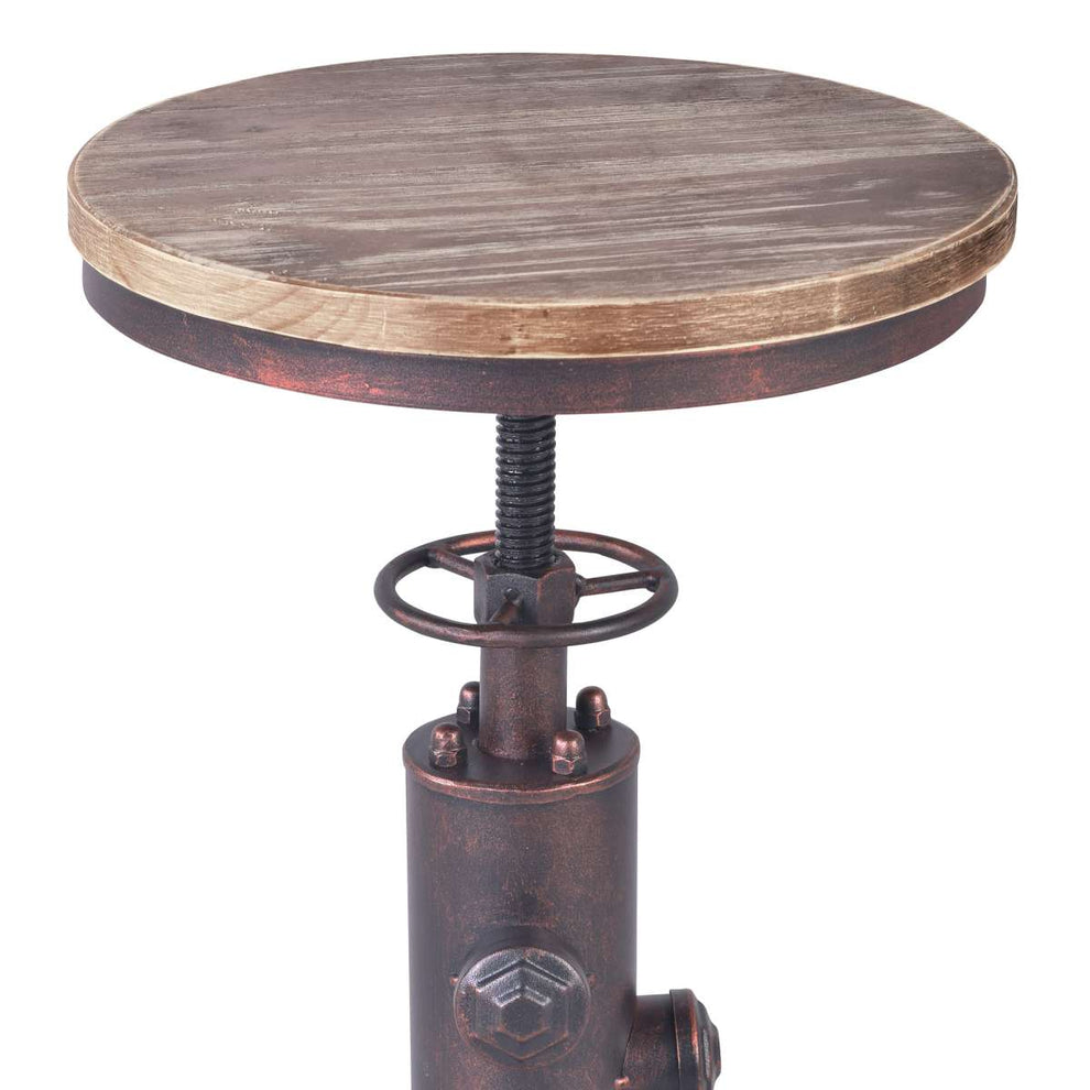 Remy Adjustable Height Pine Wood and Copper Backless Bar Stool By Armen Living | Bar Stools |  Modishstore  - 3