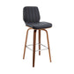 Renee 30" Swivel Grey Faux Leather and Walnut Wood Bar Stool By Armen Living | Bar Stools | Modishstore - 2