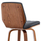 Renee 30" Swivel Grey Faux Leather and Walnut Wood Bar Stool By Armen Living | Bar Stools | Modishstore - 7