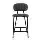 Rococo 26" Gray Faux Leather and Metal Counter Height Bar Stool By Armen Living | Bar Stools |  Modishstore  - 3