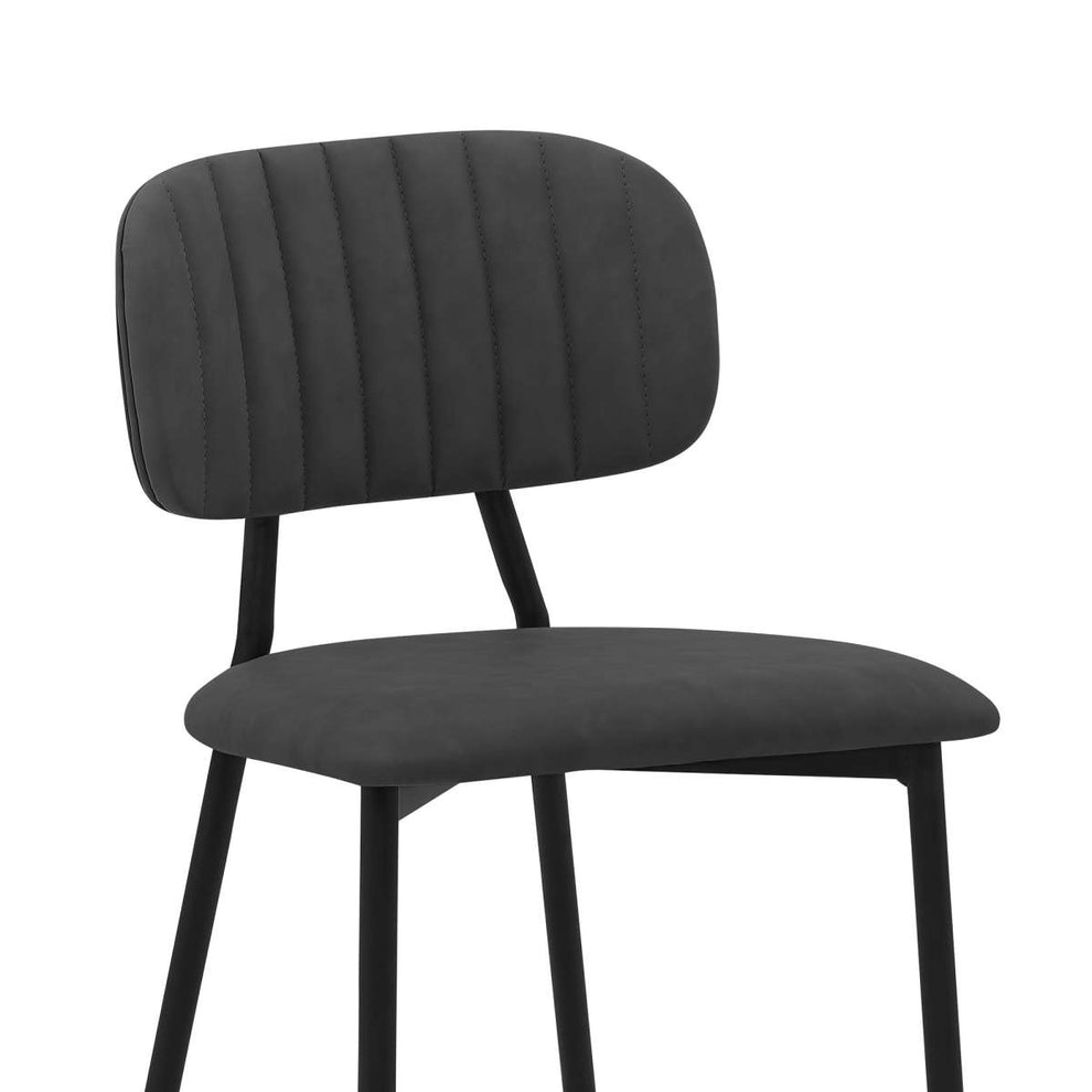 Rococo 26" Gray Faux Leather and Metal Counter Height Bar Stool By Armen Living | Bar Stools |  Modishstore  - 5