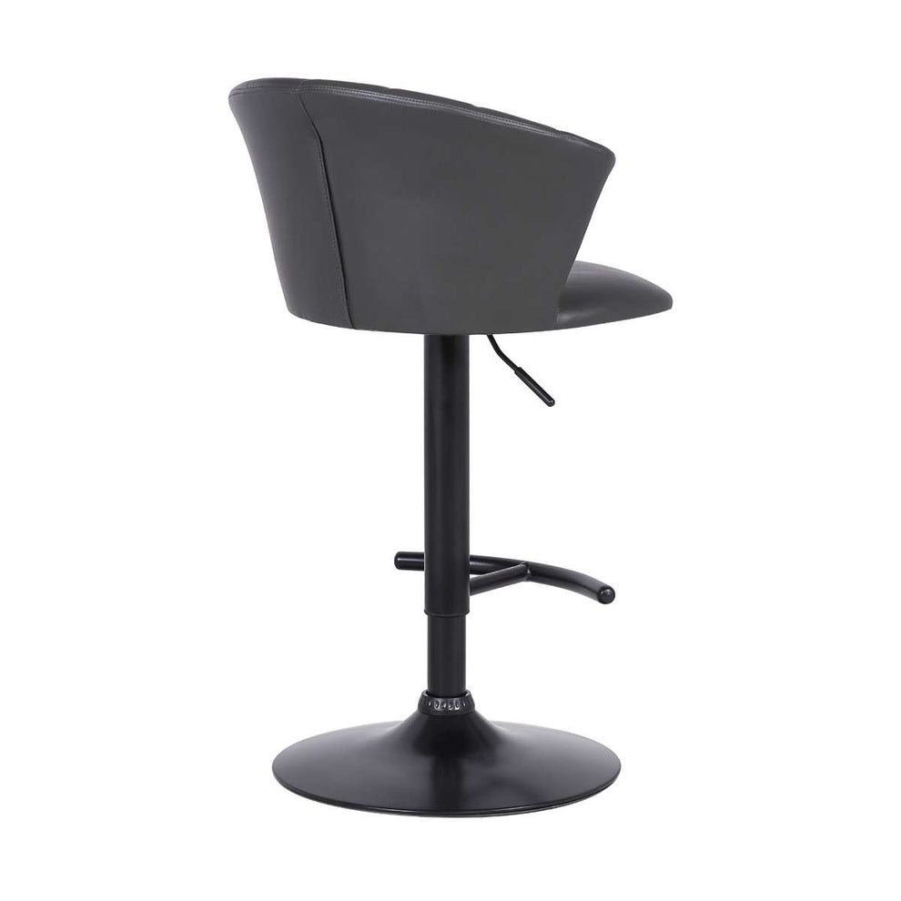 Raquel Adjustable Modern Gray Faux Leather Bar Stool By Armen Living | Bar Stools | Modishstore - 4