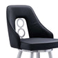 Ruby 26" Counter Height Swivel Black Faux Leather and Brushed Stainless Steel Bar Stool By Armen Living | Bar Stools |  Modishstore  - 4