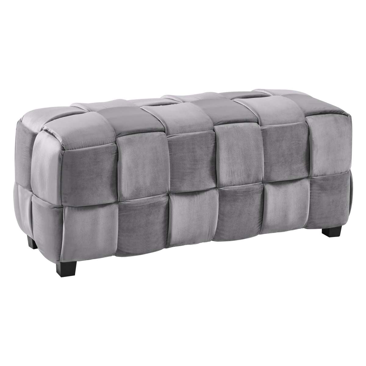 Raven Contemporary Long Ottoman in Gray Velvet By Armen Living | Ottomans | Modishstore - 2