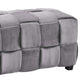 Raven Contemporary Long Ottoman in Gray Velvet By Armen Living | Ottomans | Modishstore - 3