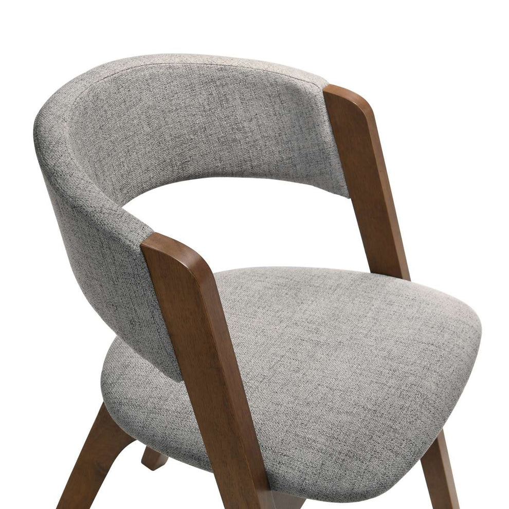 Rowan Gray Upholstered Dining Chairs in Walnut Finish - Set of 2 By Armen Living | Dining Chairs | Modishstore - 4