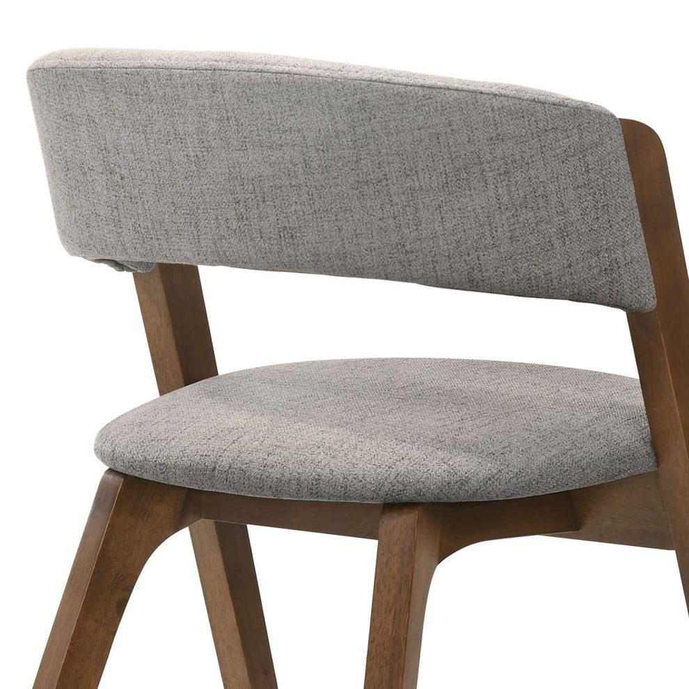 Rowan Gray Upholstered Dining Chairs in Walnut Finish - Set of 2 By Armen Living | Dining Chairs | Modishstore - 5