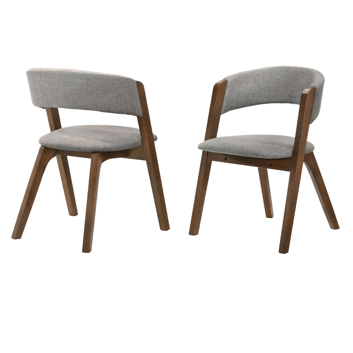 Rowan Gray Upholstered Dining Chairs in Walnut Finish - Set of 2 By Armen Living | Dining Chairs | Modishstore