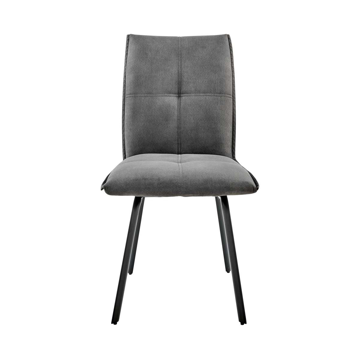 Rylee Dining Room Accent Chair in Charcoal Fabric and Black Finish - Set of 2 By Armen Living | Dining Chairs | Modishstore - 2