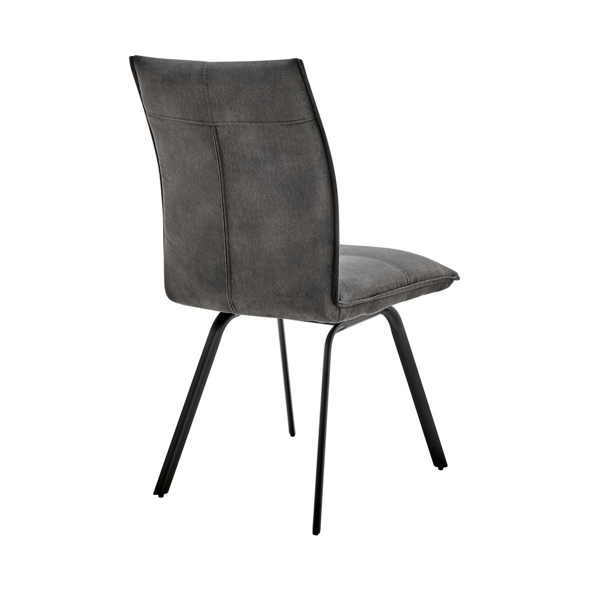 Rylee Dining Room Accent Chair in Charcoal Fabric and Black Finish - Set of 2 By Armen Living | Dining Chairs | Modishstore - 3