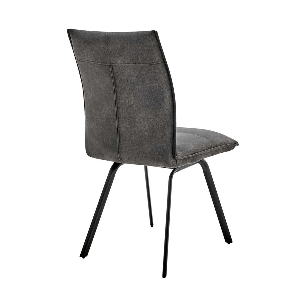 Rylee Dining Room Accent Chair in Charcoal Fabric and Black Finish - Set of 2 By Armen Living | Dining Chairs | Modishstore - 3