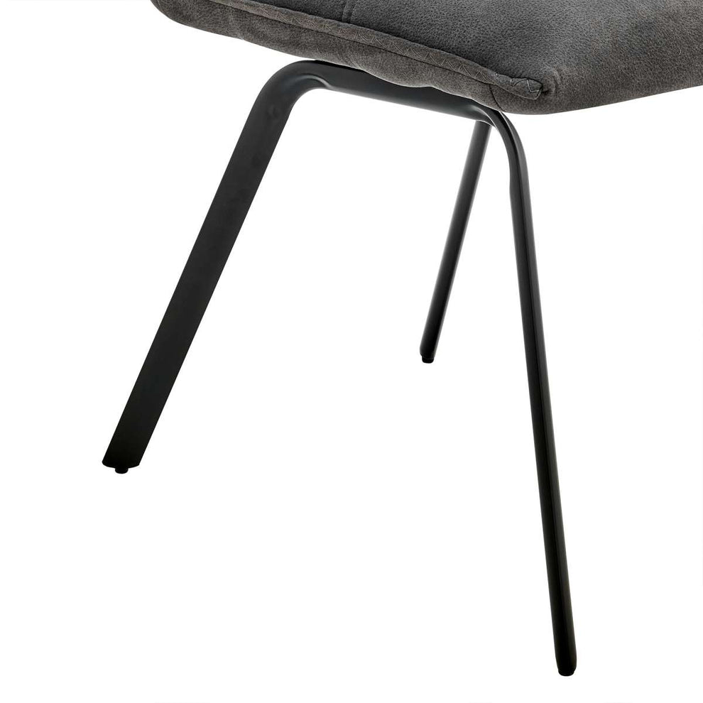 Rylee Dining Room Accent Chair in Charcoal Fabric and Black Finish - Set of 2 By Armen Living | Dining Chairs | Modishstore - 6