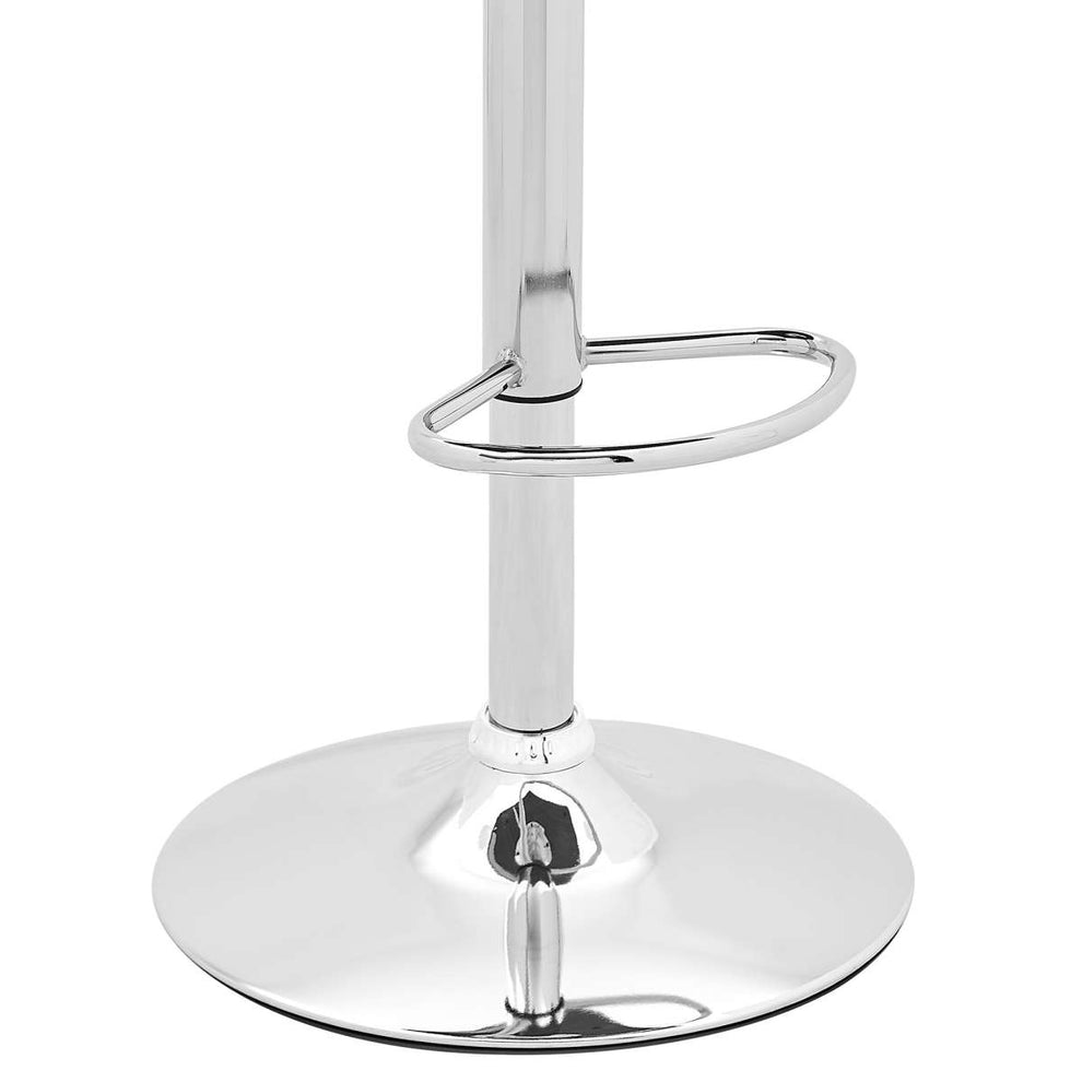 Sabine Adjustable Swivel Cream Faux Leather with Walnut Back and Chrome Bar Stool By Armen Living | Bar Stools |  Modishstore  - 5
