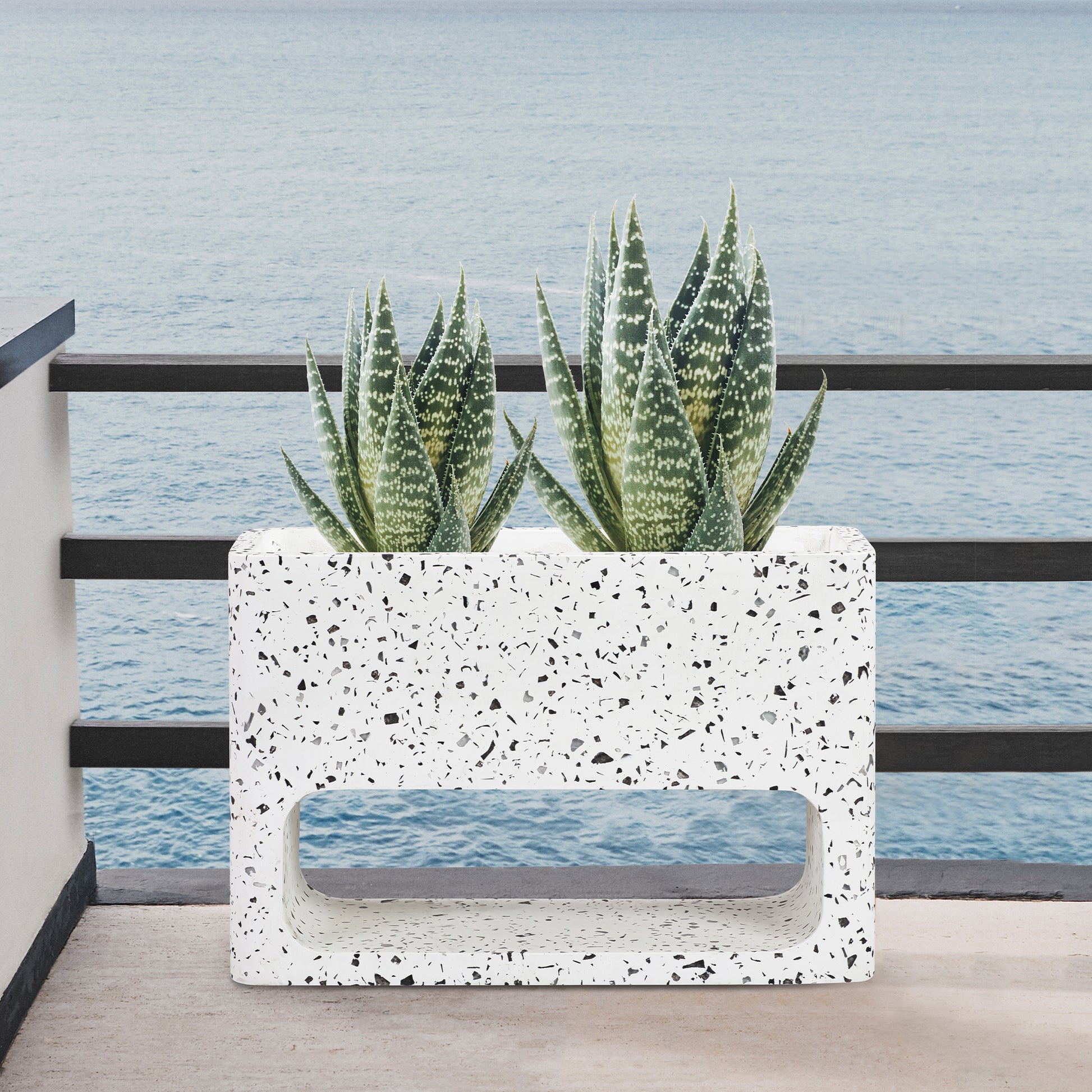 terrazzo planter pot Sunstone Indoor or Outdoor Planter in Terrazzo Concrete By Armen Living