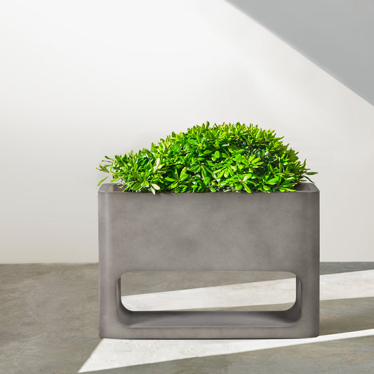 Sunstone Indoor or Outdoor Planter in Grey Concrete By Armen Living | Planters, Troughs & Cachepots | Modishstore