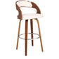Shelly 30" Bar Height Swivel Cream Faux Leather and Walnut Wood Bar Stool By Armen Living | Bar Stools | Modishstore - 2