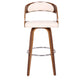 Shelly 30" Bar Height Swivel Cream Faux Leather and Walnut Wood Bar Stool By Armen Living | Bar Stools | Modishstore - 3