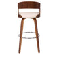 Shelly 30" Bar Height Swivel Cream Faux Leather and Walnut Wood Bar Stool By Armen Living | Bar Stools | Modishstore - 5