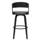 Shelly 26" Counter Height Swivel Grey Faux Leather and Black Wood Bar Stool By Armen Living | Bar Stools | Modishstore - 4