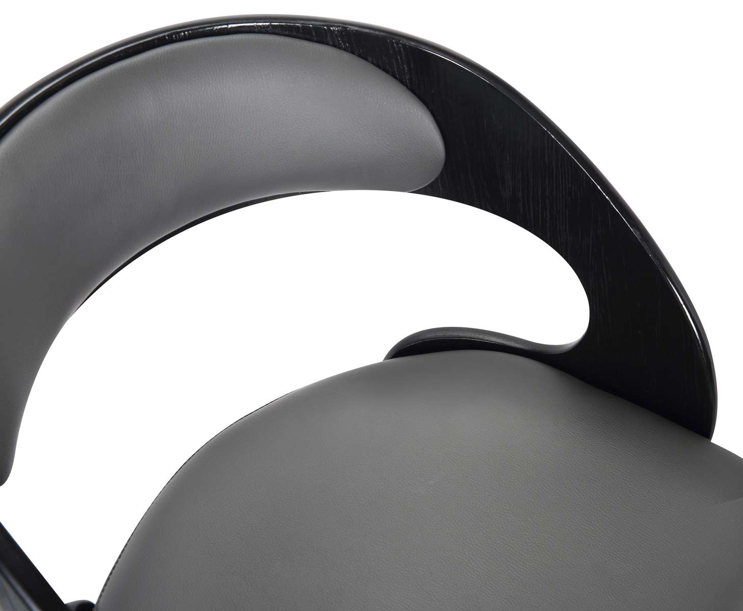 Shelly 26" Counter Height Swivel Grey Faux Leather and Black Wood Bar Stool By Armen Living | Bar Stools | Modishstore - 5