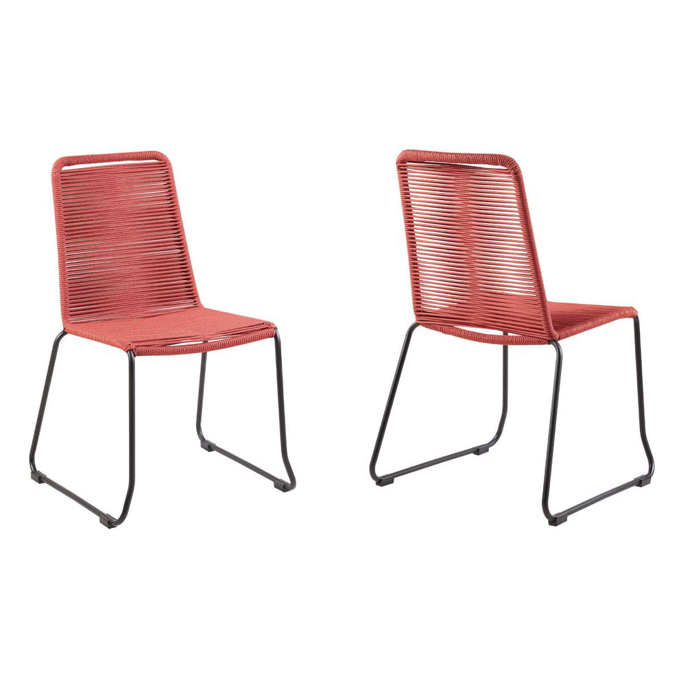Shasta Outdoor Metal and Rope Stackable Dining Chair - Set of 2
 By Armen Living | Outdoor Chairs |  Modishstore  - 2