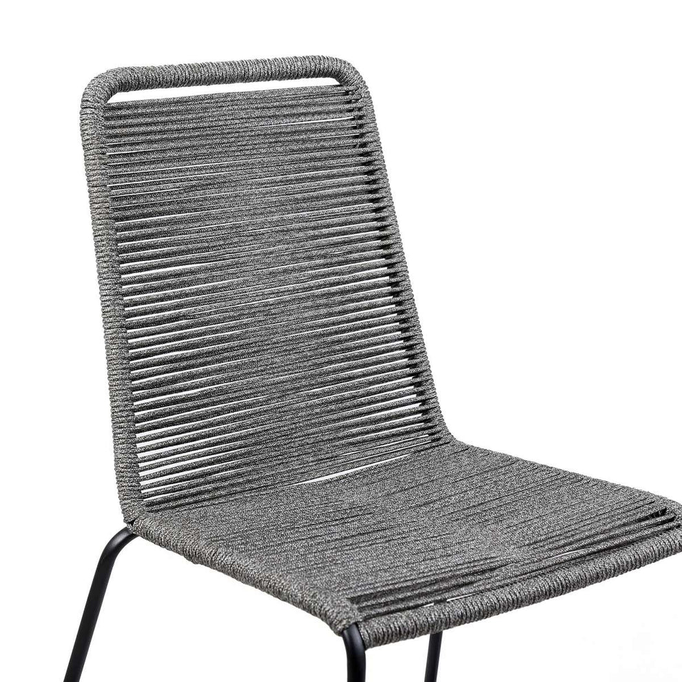 Shasta Outdoor Metal and Black Rope Stackable Dining Chair - Set of 2 By Armen Living | Outdoor Chairs |  Modishstore  - 15