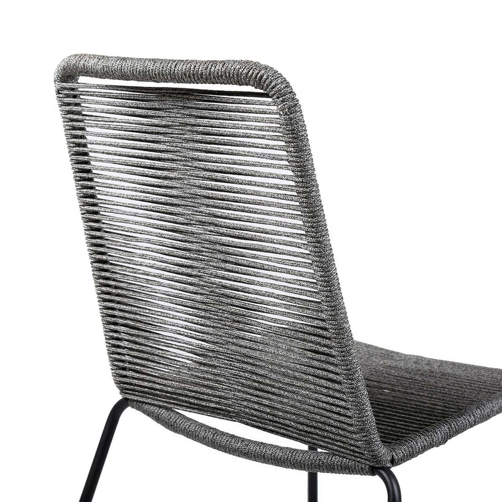 Shasta Outdoor Metal and Black Rope Stackable Dining Chair - Set of 2 By Armen Living | Outdoor Chairs |  Modishstore  - 16