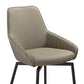 Shilo Swivel Upholstered Dining Chair in Taupe Gray Faux Leather with Black Metal Legs - Set of 2 By Armen Living | Dining Chairs | Modishstore - 6