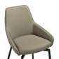 Shilo Swivel Upholstered Dining Chair in Taupe Gray Faux Leather with Black Metal Legs - Set of 2 By Armen Living | Dining Chairs | Modishstore - 7