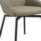 Shilo Swivel Upholstered Dining Chair in Taupe Gray Faux Leather with Black Metal Legs - Set of 2 By Armen Living | Dining Chairs | Modishstore - 8