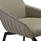 Shilo Swivel Upholstered Dining Chair in Taupe Gray Faux Leather with Black Metal Legs - Set of 2 By Armen Living | Dining Chairs | Modishstore - 9