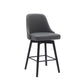 Sicily 26" Swivel Black Wood Counter Stool in Gray Faux Leather By Armen Living | Bar Stools | Modishstore - 2