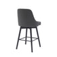 Sicily 26" Swivel Black Wood Counter Stool in Gray Faux Leather By Armen Living | Bar Stools | Modishstore - 4