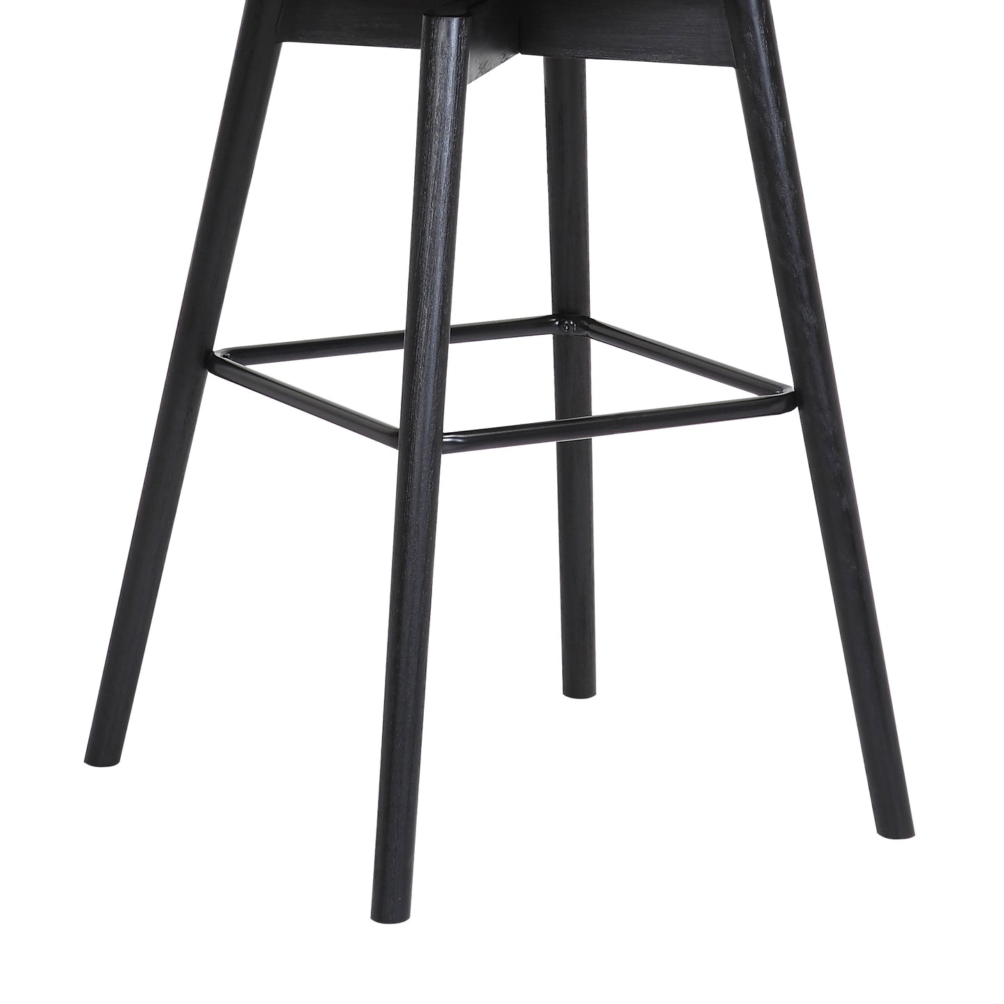 Sicily 26" Swivel Black Wood Counter Stool in Gray Faux Leather By Armen Living | Bar Stools | Modishstore - 7