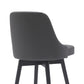 Sicily 30" Swivel Black Wood Bar Stool in Gray Faux Leather By Armen Living | Bar Stools | Modishstore - 9
