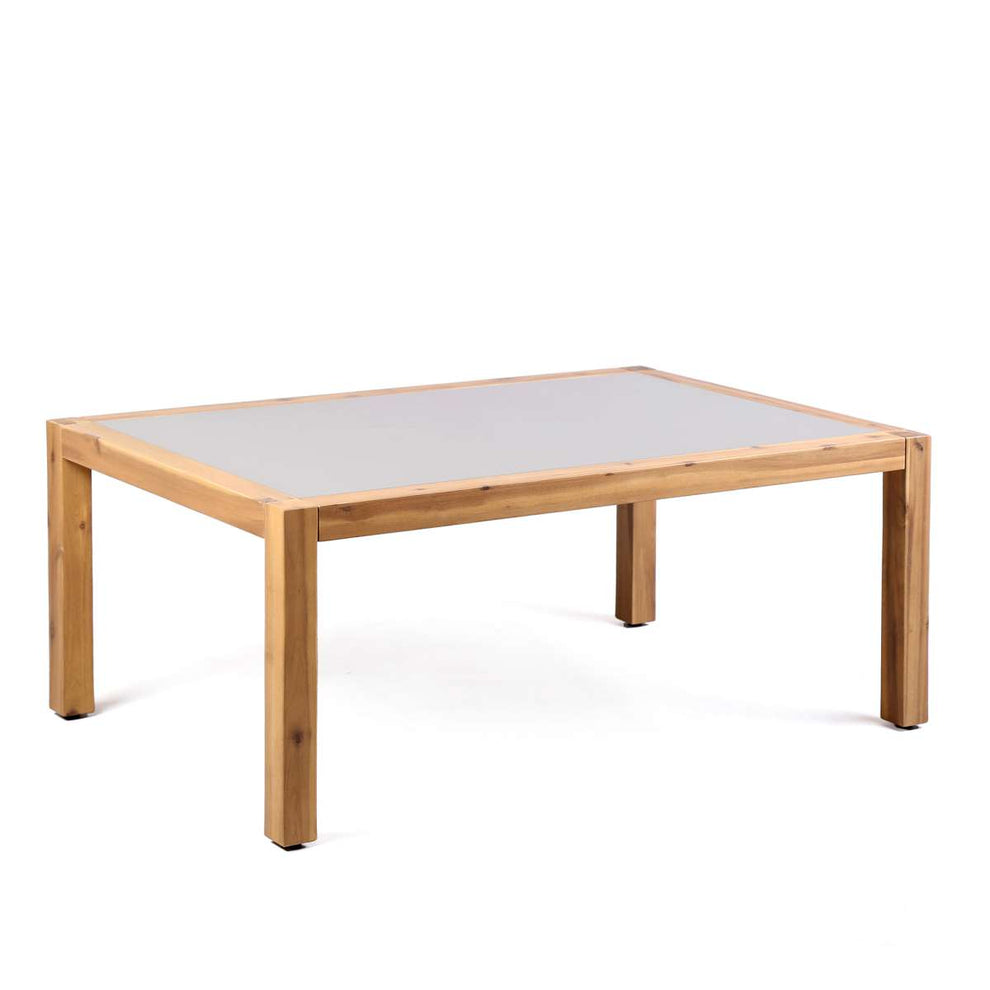 Sienna Outdoor Coffee Table with Teak Finish and Stone Top By Armen Living | Outdoor Tables |  Modishstore  - 4