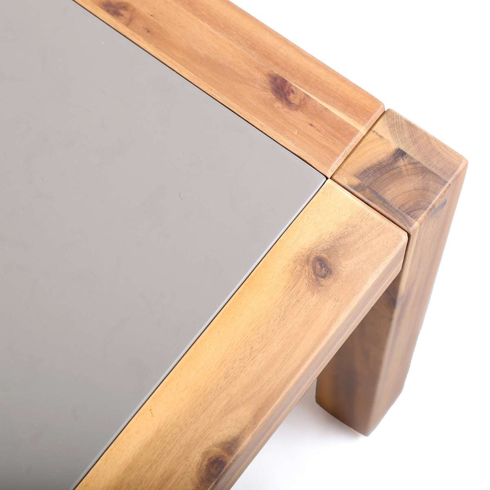 Sienna Outdoor Coffee Table with Teak Finish and Stone Top By Armen Living | Outdoor Tables |  Modishstore  - 7