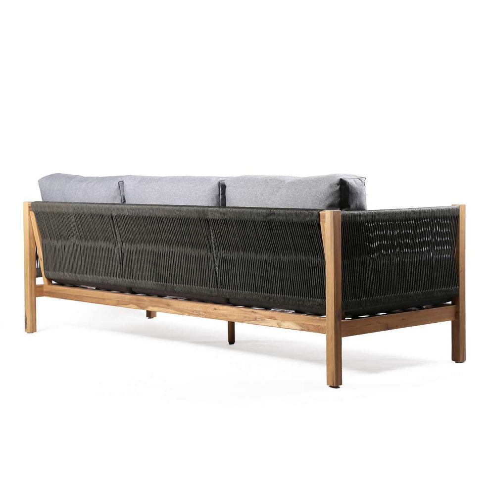 Sienna Outdoor Eucalyptus Sofa in Teak Finish with Grey Cushions By Armen Living | Outdoor Sofas, Loveseats & Sectionals |  Modishstore  - 5