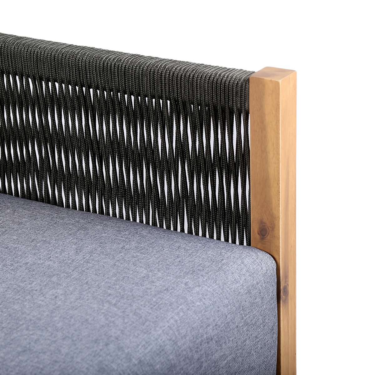 Sienna Outdoor Eucalyptus Sofa in Teak Finish with Grey Cushions By Armen Living | Outdoor Sofas, Loveseats & Sectionals |  Modishstore  - 6